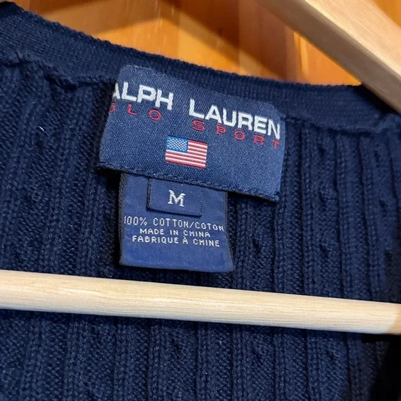 Ralph Lauren Men's Dark Blue V-Neck Sweater Vest - Picture 4 of 10